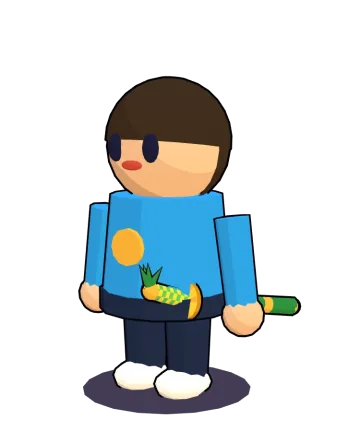 Pineapple katana on a character