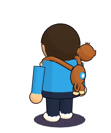 Bobo plush on a character