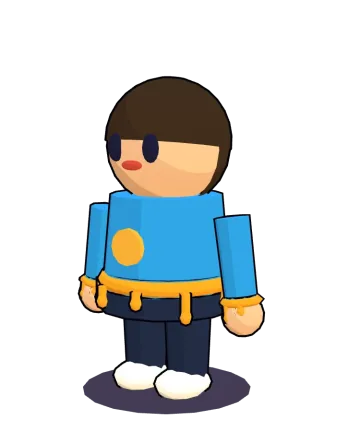 Honey drip trim on a character