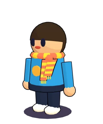 Sunset scarf on a character